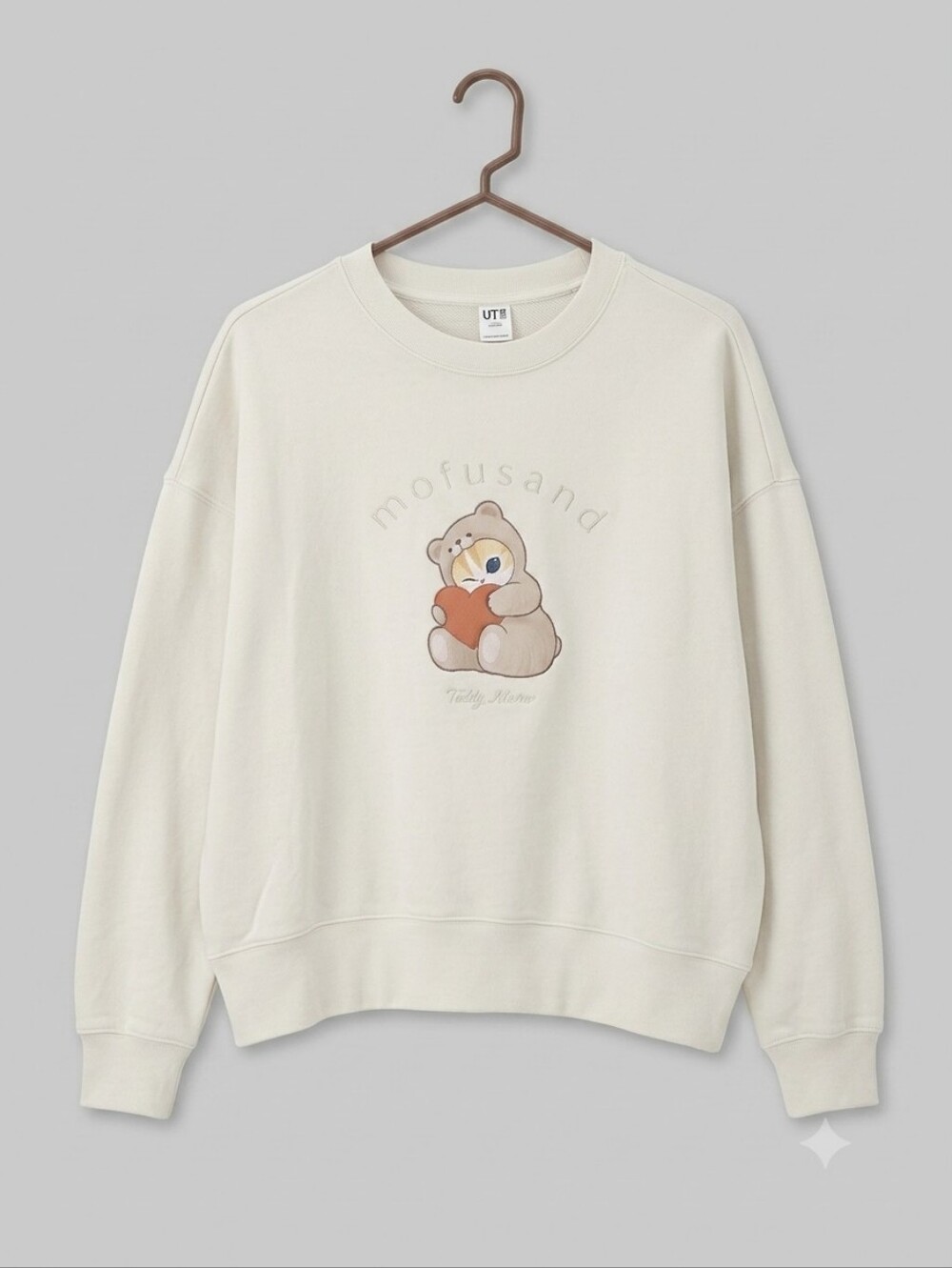 Uniqlo Mofusand "Teddy Meow" Sweatshirt Sz Small Milky Beige